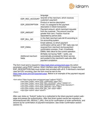 Idram Payment System .
